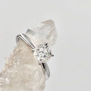 14K White Gold 1 ct Solitaire Diamond Ring